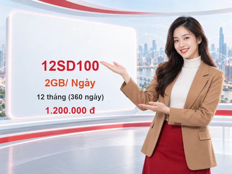 12SD100 Viettel ưu đãi 2GB trong 12 tháng