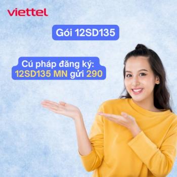 12SD135 Viettel: Gói 4G dùng trọn năm cho người cần data lớn