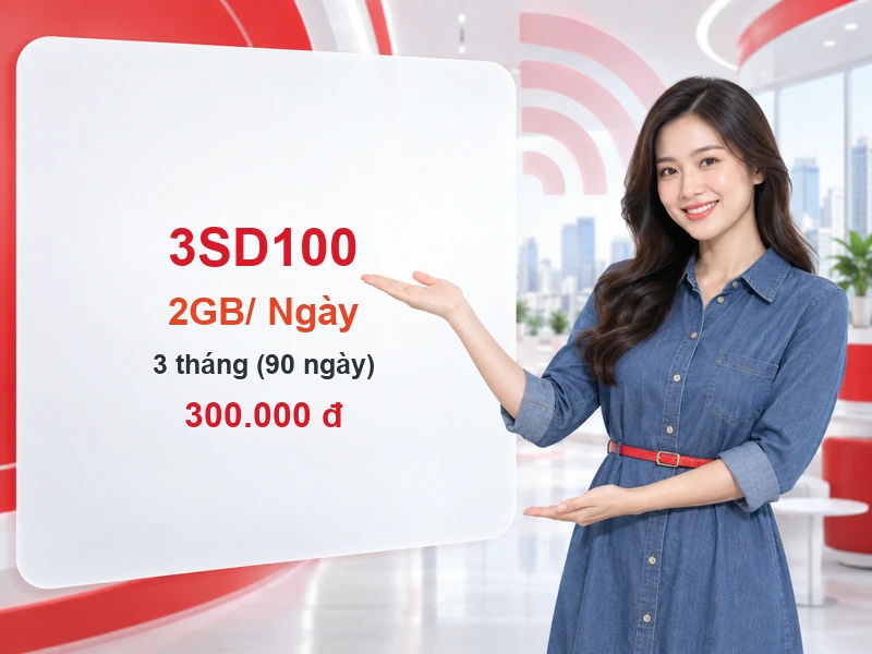3SD100 Viettel ưu đãi 2GB trong 3 tháng